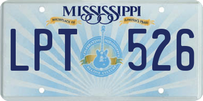 MS license plate LPT526