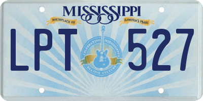 MS license plate LPT527