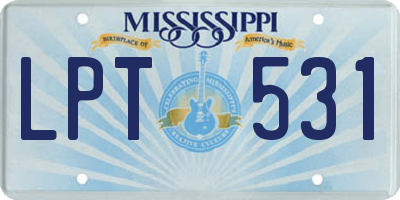 MS license plate LPT531