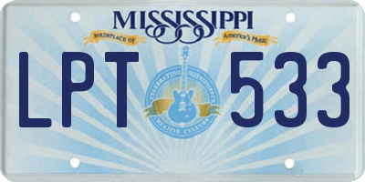 MS license plate LPT533