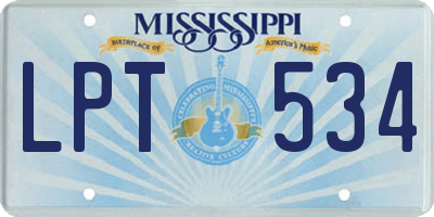 MS license plate LPT534