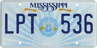MS license plate LPT536