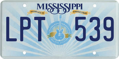 MS license plate LPT539