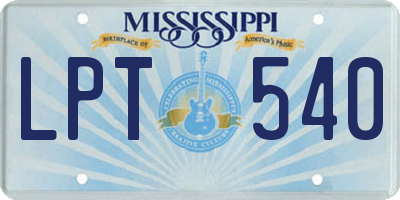 MS license plate LPT540