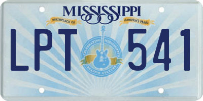 MS license plate LPT541