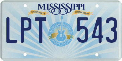 MS license plate LPT543