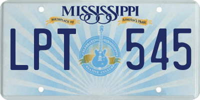 MS license plate LPT545