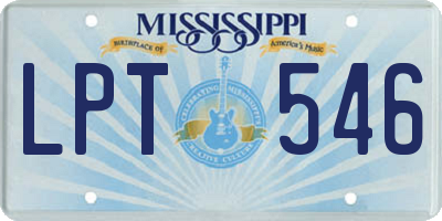 MS license plate LPT546