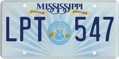 MS license plate LPT547