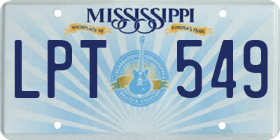 MS license plate LPT549