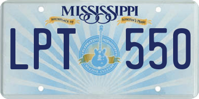 MS license plate LPT550