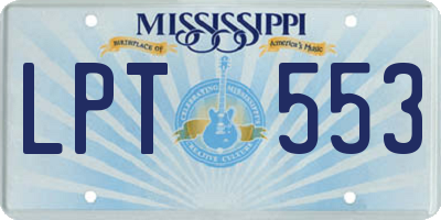 MS license plate LPT553