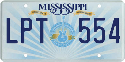 MS license plate LPT554
