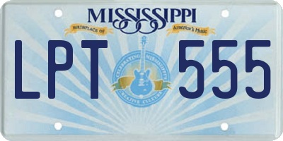 MS license plate LPT555