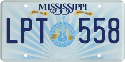 MS license plate LPT558