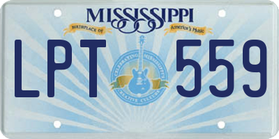 MS license plate LPT559