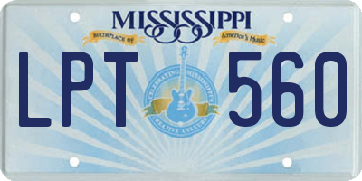MS license plate LPT560