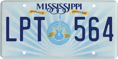 MS license plate LPT564
