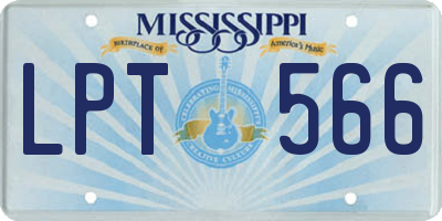 MS license plate LPT566