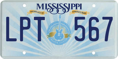 MS license plate LPT567