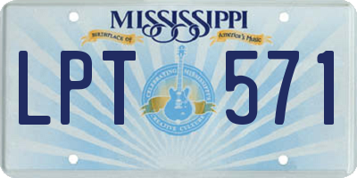 MS license plate LPT571