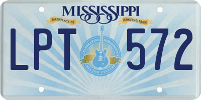 MS license plate LPT572