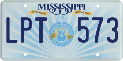 MS license plate LPT573