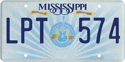 MS license plate LPT574