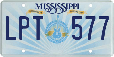 MS license plate LPT577