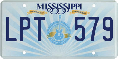 MS license plate LPT579