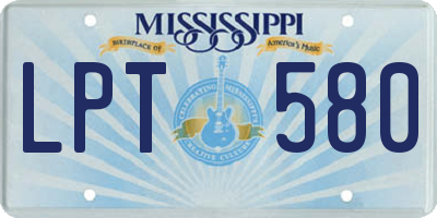 MS license plate LPT580