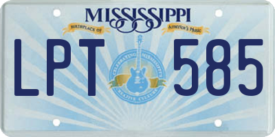 MS license plate LPT585