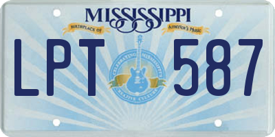 MS license plate LPT587
