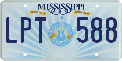 MS license plate LPT588