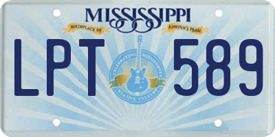 MS license plate LPT589