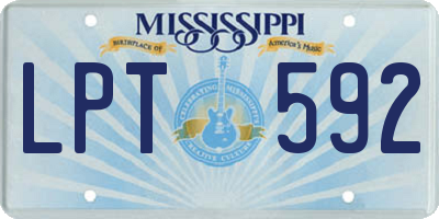MS license plate LPT592