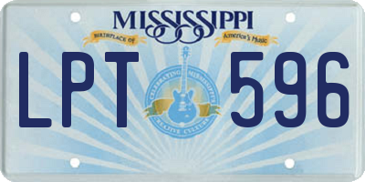 MS license plate LPT596