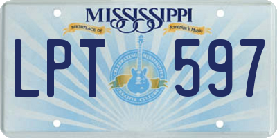 MS license plate LPT597