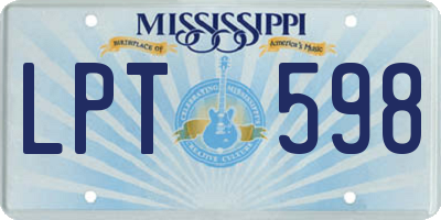 MS license plate LPT598