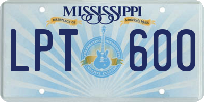 MS license plate LPT600