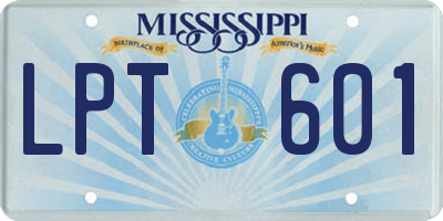 MS license plate LPT601