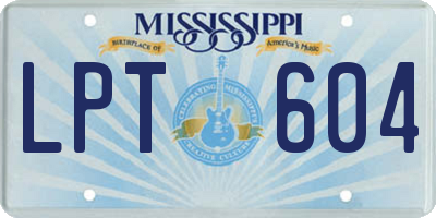 MS license plate LPT604