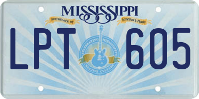 MS license plate LPT605
