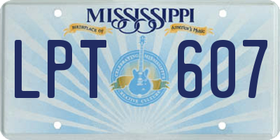 MS license plate LPT607