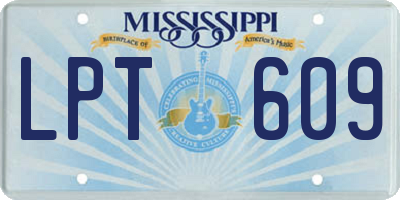 MS license plate LPT609