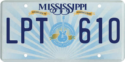MS license plate LPT610