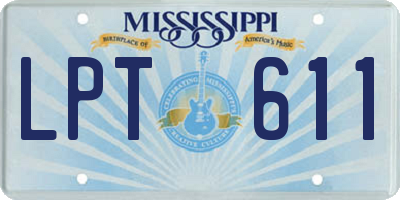 MS license plate LPT611