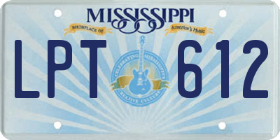 MS license plate LPT612