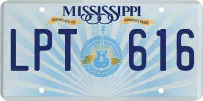 MS license plate LPT616