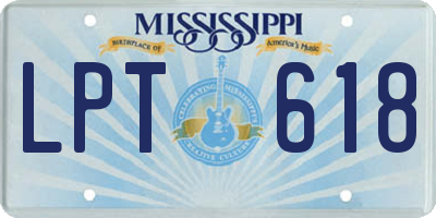 MS license plate LPT618